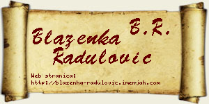 Blaženka Radulović vizit kartica
